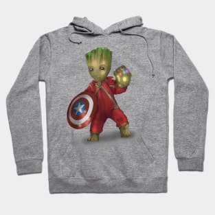 Babygroot with Infinty gauntlet Hoodie